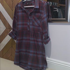 Volcom flannel plaid pocket dress
